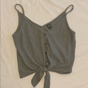 Gray button down tank top
